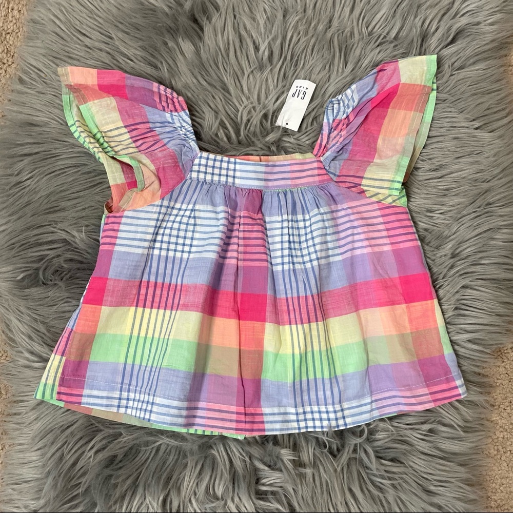 Gap plaid printed girl shirt